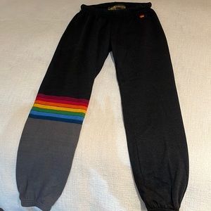 Aviator Nation Rainbow Stitch Sweatpants size M